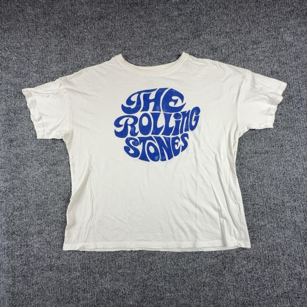 American Eagle Shirt Mens Medium White Rolling Stones Rock Band Graphic Tee